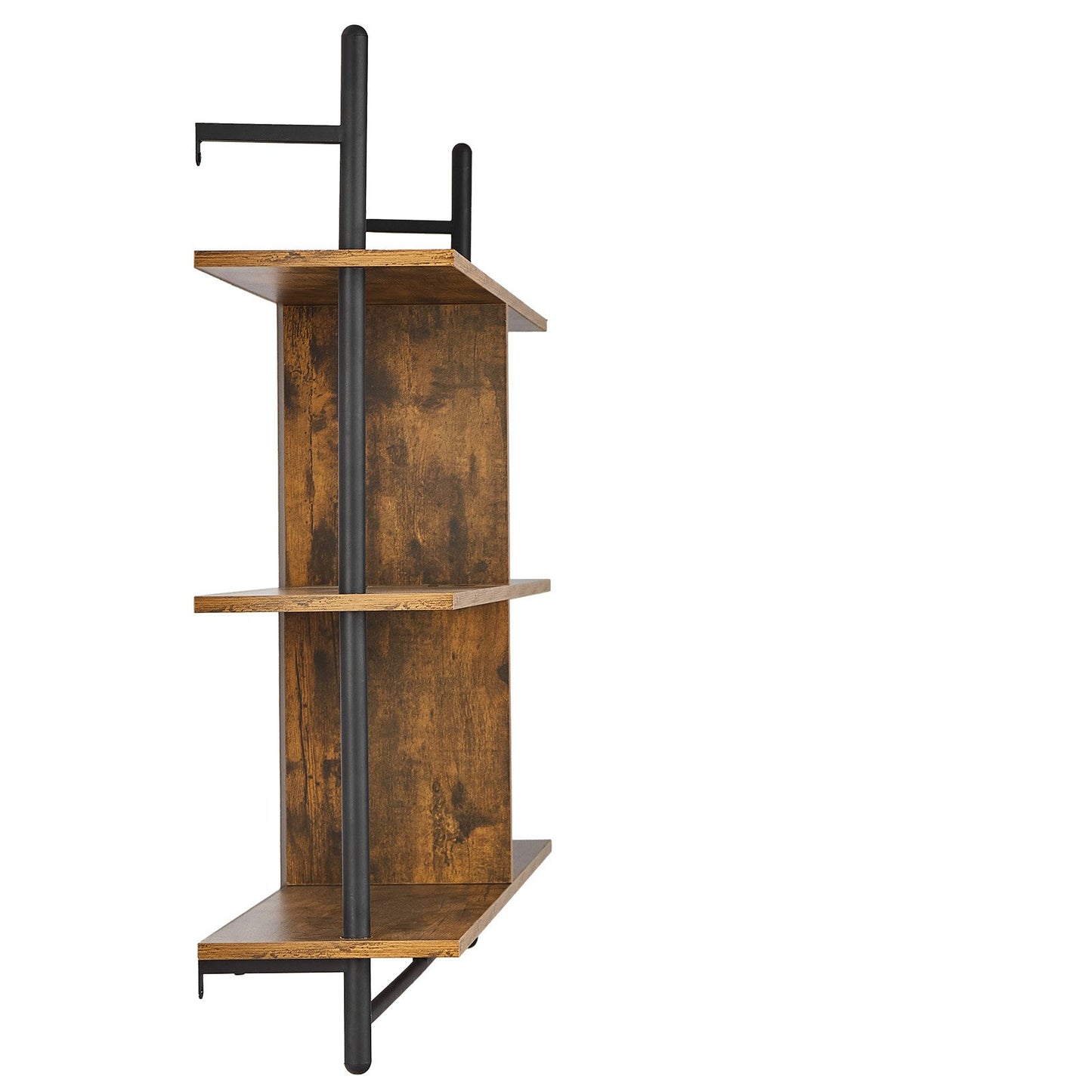 Industrielles Rohrregal, 3-stufig, 105,4 x 25,9 cm, Wandhalterung für Küche und Schlafzimmer