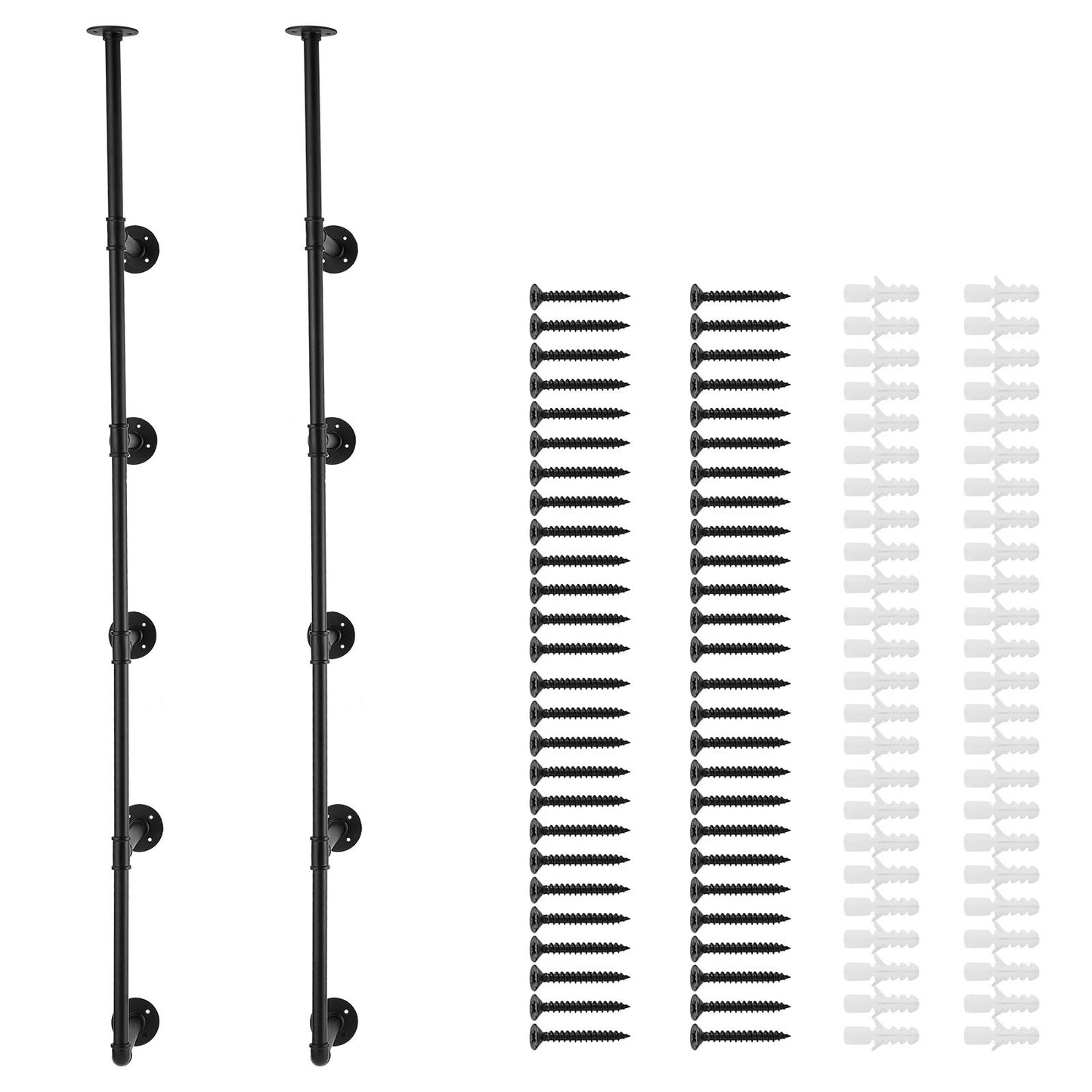 Industrial Pipe Hylla 5 Tier 2PCS 11,8in W Väggmonterade plankor ingår INTE