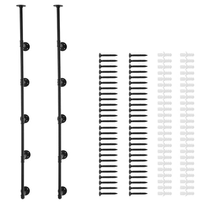 Industrial Pipe Hylla 5 Tier 2PCS 11,8in W Väggmonterade plankor ingår INTE