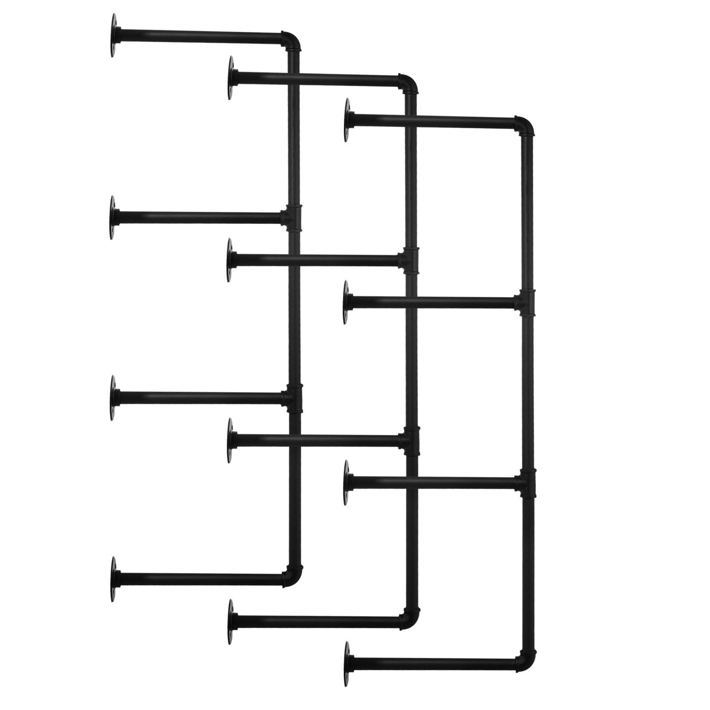 Industrial Pipe Hylla 4 Tier 3PCS 11,8in W Väggmonterade plankor ingår INTE