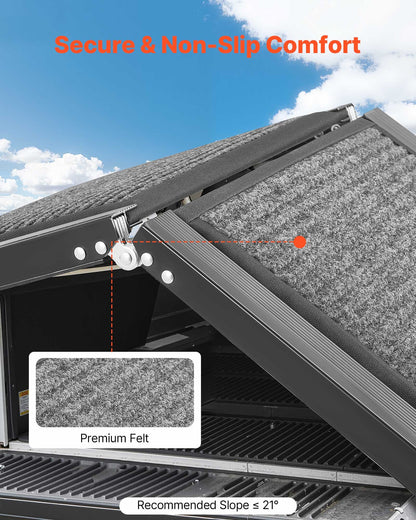 Dog Ramp for Cars, 71" L x 17" W, Folding Pet Ramps for Medium & Large Dogs up to 250lbs, Pet Stair Ramp with Non-Slip Felt Rug Surface, Portable Outdoor Dog Car Ramps for SUV & Truck