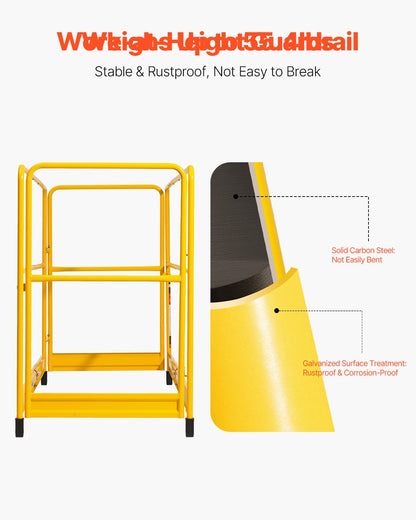 6ft Scaffolding Safety Guard Rail System For Baker-Style Scaffolding Yellow
