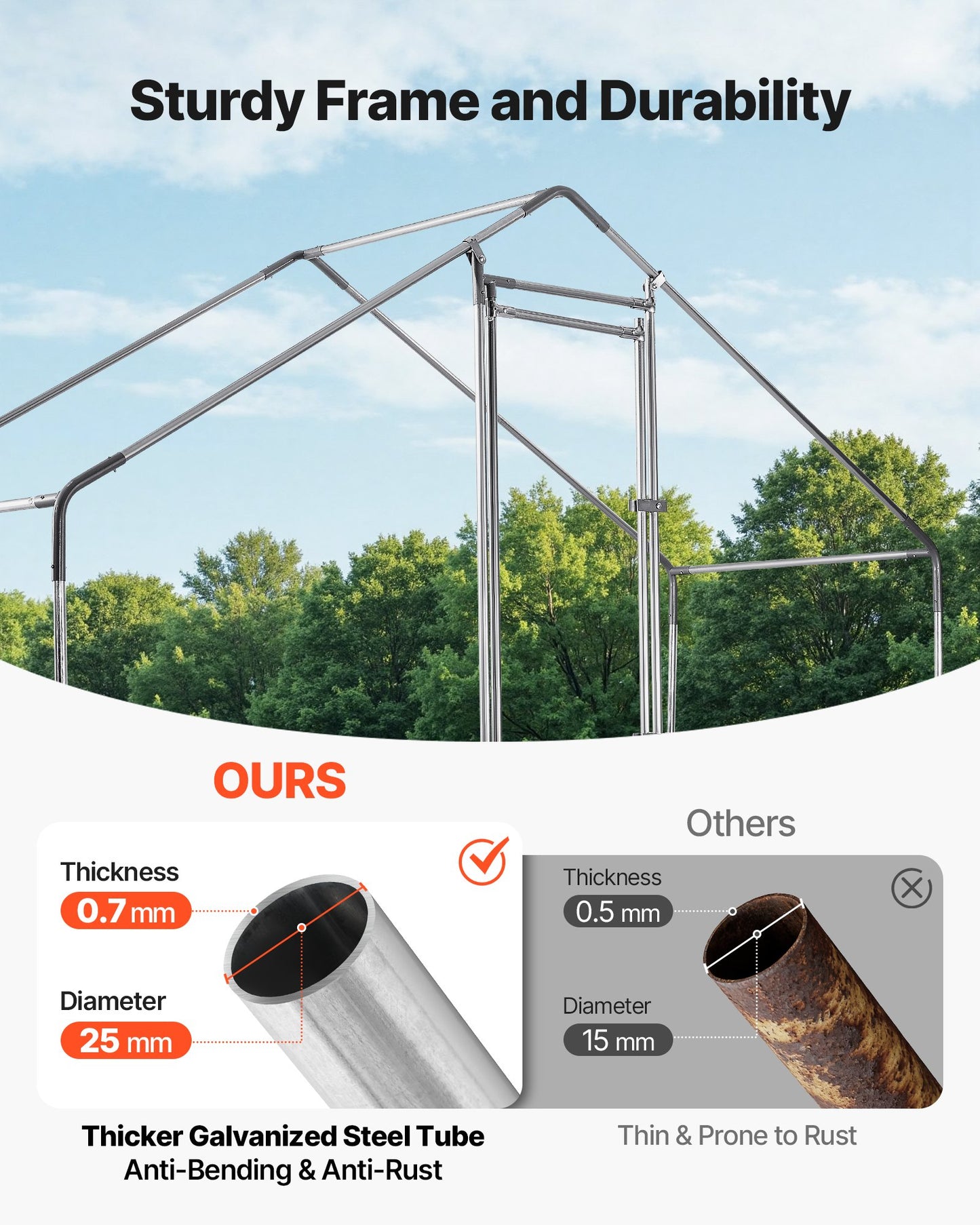 Large Metal Chicken Coop,9.8 x 3.3 x 6.6 ft, Walk-in Chicken Run House with Waterproof Cover & Sturdy Frame, Spire Roof Poultry Cage Duck Pen for Rabbit Hen Goose Outdoor Backyard Farm Use