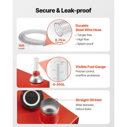 30-Gallonen-Kraftstoffkanister für Benzin und Diesel mit Handpumpe, rot