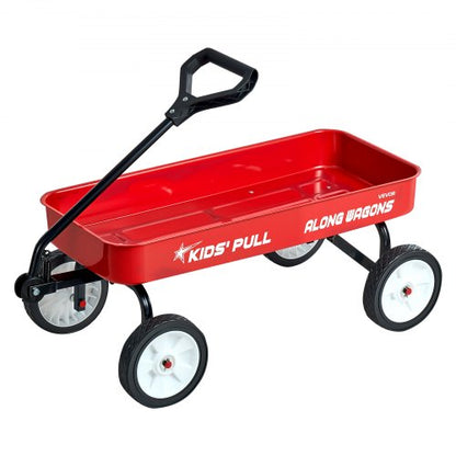 Pull-Along Wagon for Kids, 39 inch Toddler Wagons, Supports up to 176 lbs, All-Terrain Wagons with Handle, Utility Wagon Cart Birthday Present for Kids Gardening Beach Camping, Red