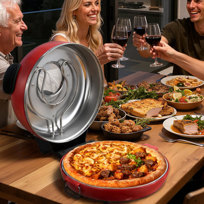 Pizza Oven, 14 in Electric Pizza Maker, 1600W Electric Pizzas Cooker with Cordierite Stone, 5-Mode Temperature Control, Viewing Window for Precise Cooking, Heats up to 698 ˚F, for Home Kitchen