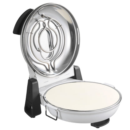 Pizza Oven, 12 in Electric Pizza Maker, 1200W Electric Pizzas Cooker with Cordierite Stone, 5-Mode Temperature Control, Viewing Window for Precise Cooking, Heats up to 788 ˚F, for Home (White)