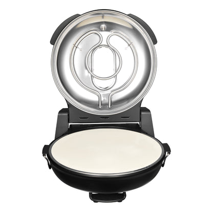 Pizza Oven, 12 in Electric Pizza Maker, 1200W Electric Pizzas Cooker with Cordierite Stone, 5-Mode Temperature Control, Viewing Window for Precise Cooking, Heats up to 788 ˚F, for Home (Black)