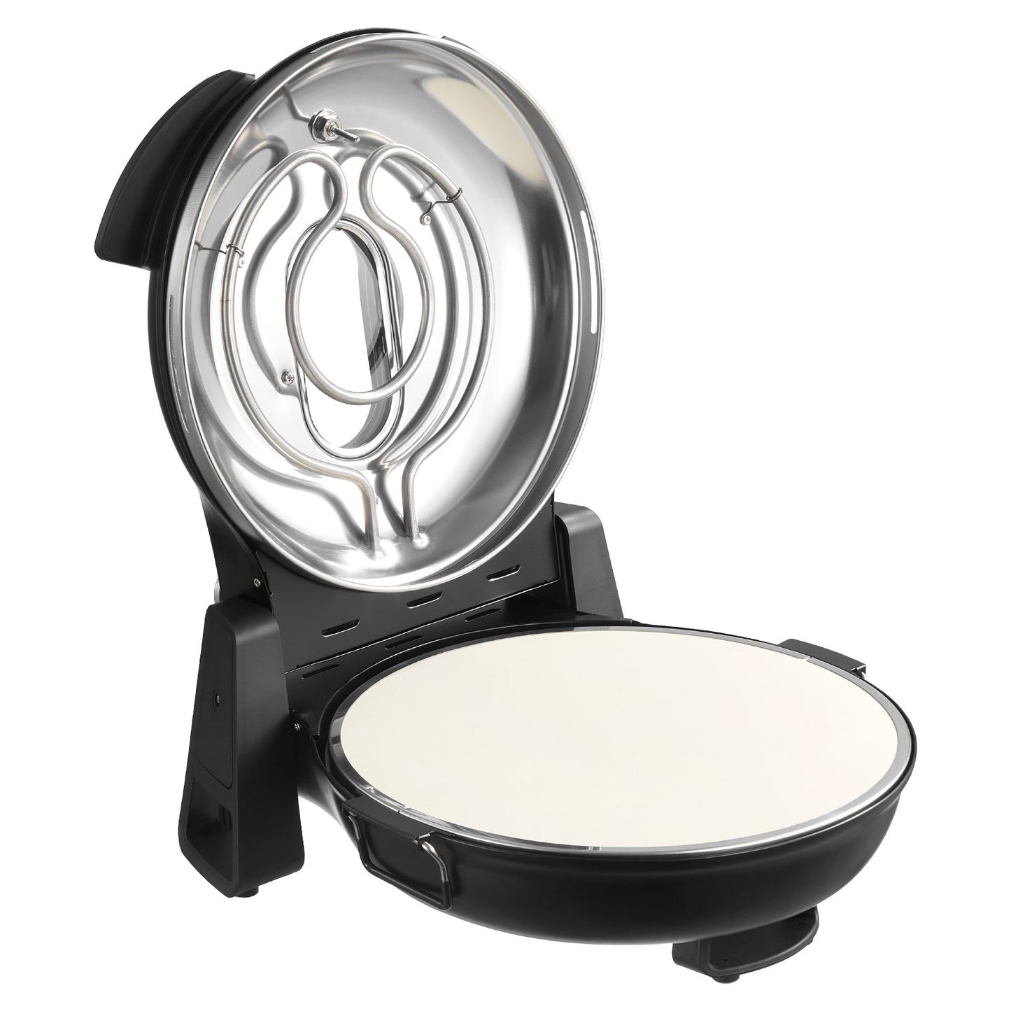 Pizza Oven, 12 in Electric Pizza Maker, 1200W Electric Pizzas Cooker with Cordierite Stone, 5-Mode Temperature Control, Viewing Window for Precise Cooking, Heats up to 788 ˚F, for Home (Black)