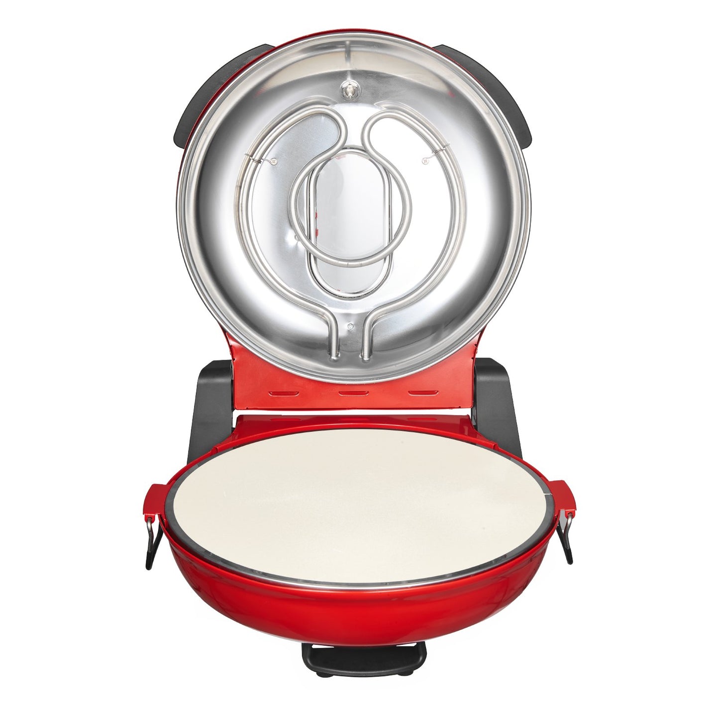 Pizza Oven, 12 in Electric Pizza Maker, 1200W Electric Pizzas Cooker with Cordierite Stone, 5-Mode Temperature Control, Viewing Window for Precise Cooking, Heats up to 788 ˚F, for Home (Red)