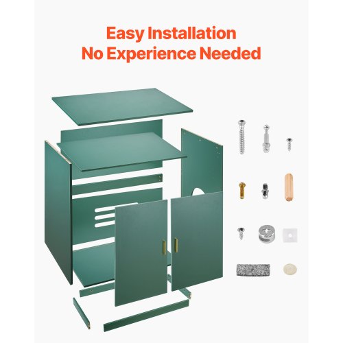 kattlåda, 80 cm dold kattlåda, trätoalett för inomhusbruk med ventilerade hål, dubbeldörrsmöbler för kattdjur, sidobord som passar de flesta kattlådor |  EU