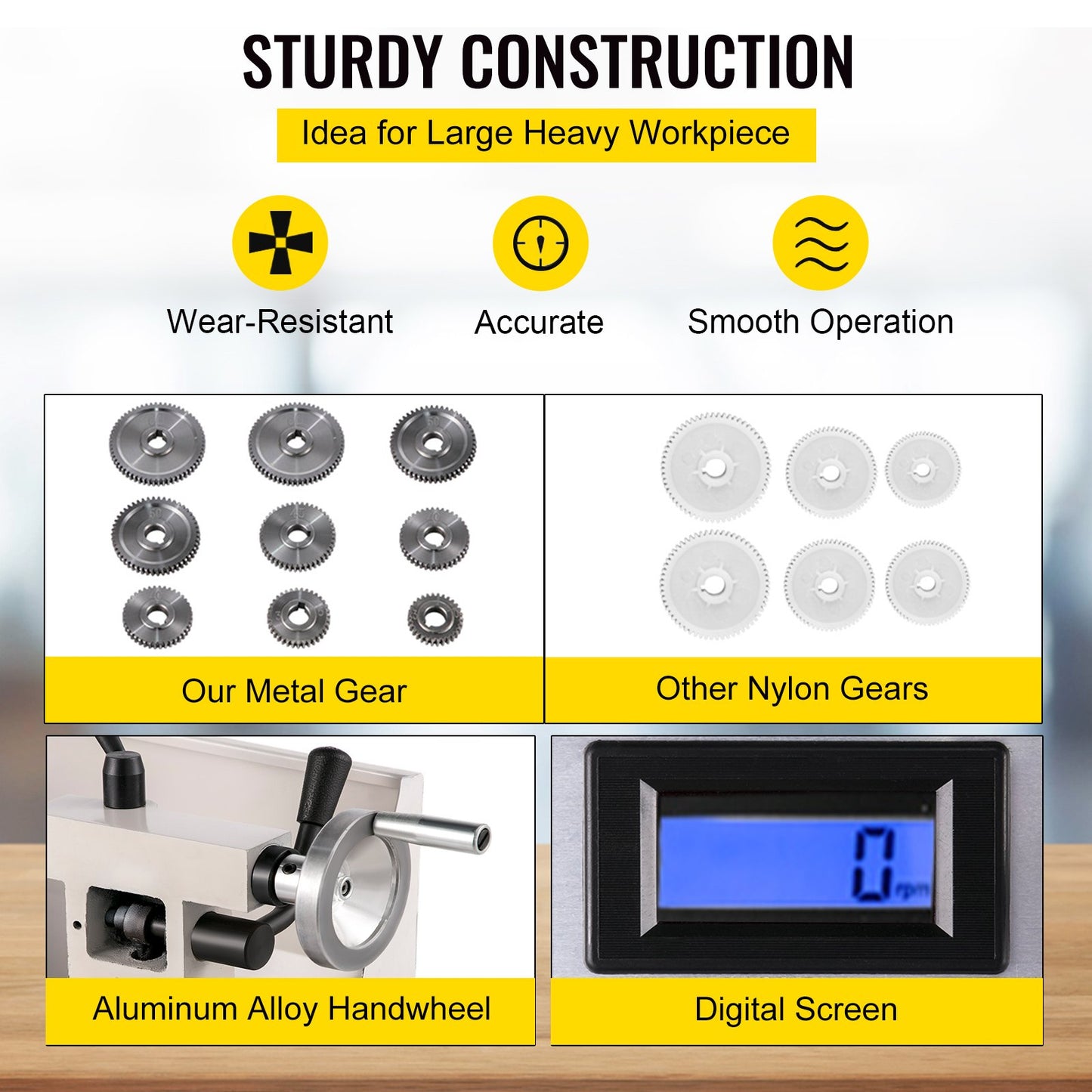 Compact Metal Lathe, 8"x14", Adjustable Speed 2250 RPM, 650W Power, Precision Engineering Lathe for Metalworking, Ideal for Crafting Different Metals