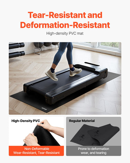 Treadmill Mat for Carpet Floor, 1/4" Thick, 36" x 78" Exercise Equipment Mat for Treadmills, Elliptical, Rowing Machine, High Density PVC Floor Protector, Waterproof and Non-slip for Home Gym