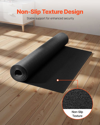 Treadmill Mat for Carpet Floor, 1/4" Thick, 30" x 60" Exercise Equipment Mat for Treadmills, Stationary & Recumbent Bikes, High Density PVC Floor Protector, Waterproof and Non-slip for Home Gym