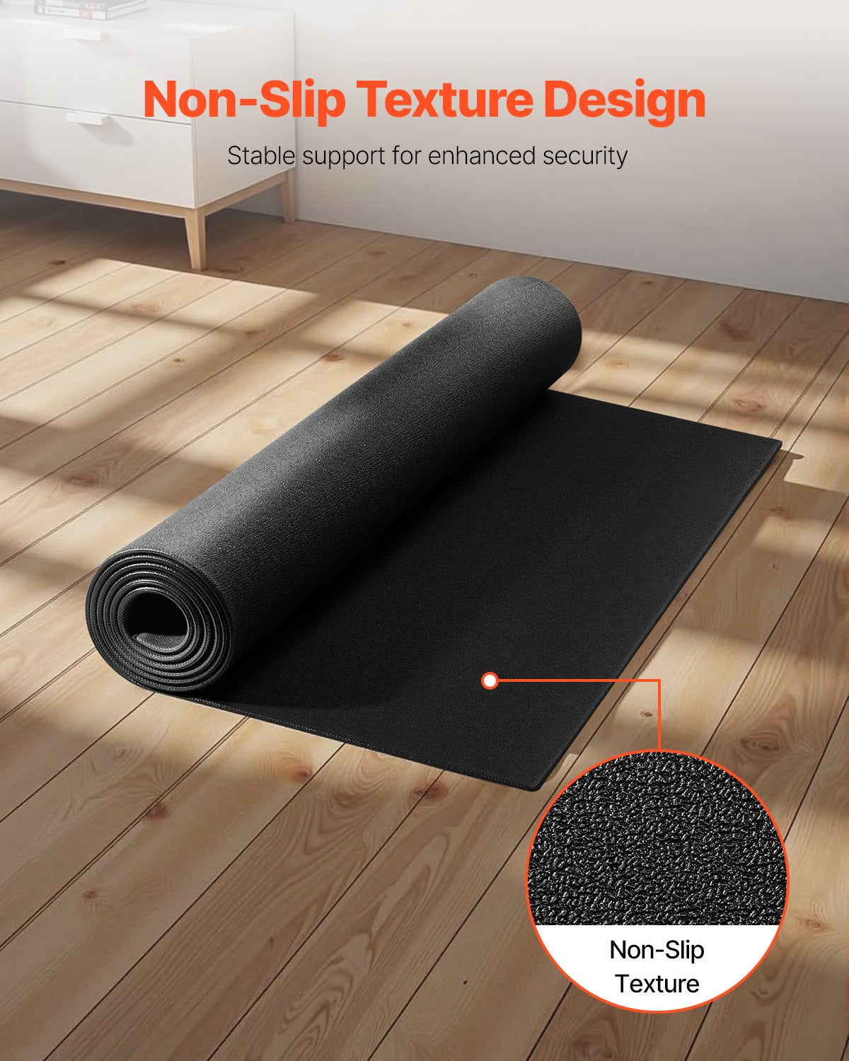Treadmill Mat for Carpet Floor, 1/4" Thick, 30" x 72" Exercise Equipment Mat for Treadmills, Stationary & Recumbent Bikes, High Density PVC Floor Protector, Waterproof and Non-slip for Home Gym