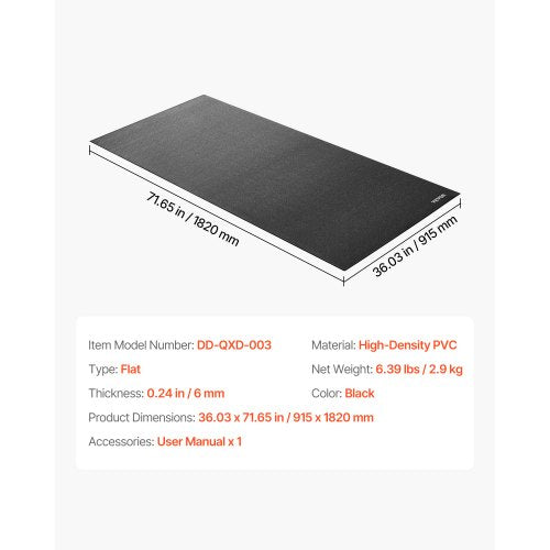 Laufbandmatte für Teppich 6 mm dick 915x1820 mm Trainingsmatte für Geräte