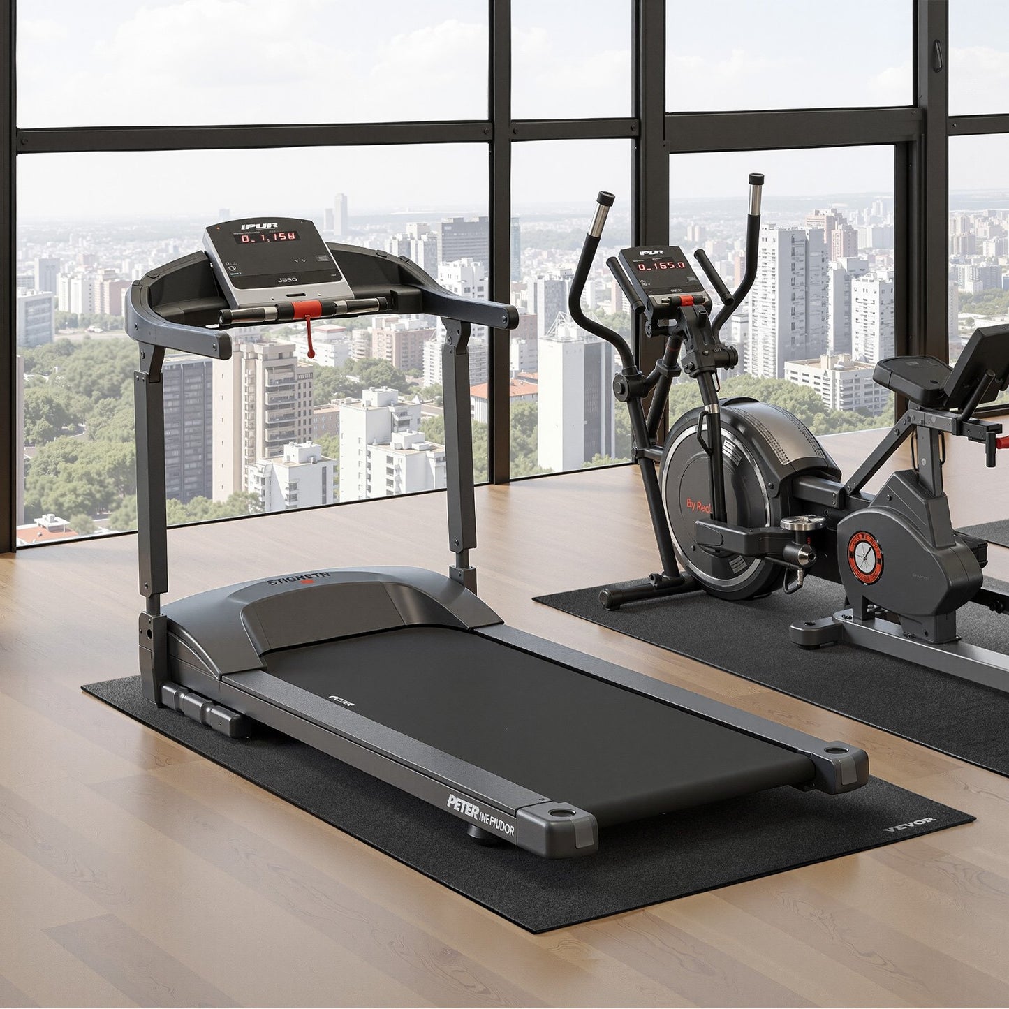 Treadmill Mat for Carpet Floor, 1/4" Thick, 36" x 72" Exercise Equipment Mat for Treadmills, Elliptical, Rowing Machine, High Density PVC Floor Protector, Waterproof and Non-slip for Home Gym