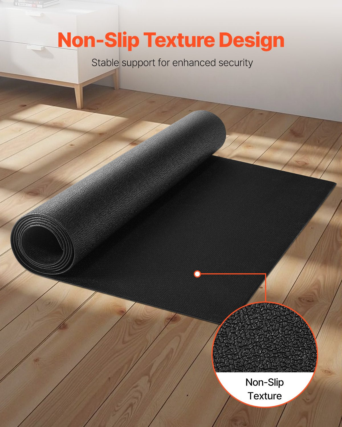 Treadmill Mat for Carpet Floor, 35.5" x 78.7" x 0.16" Exercise Equipment Mat for Treadmills, Elliptical, Rowing Machine, High Density PVC Floor Protector, Waterproof and Non-slip for Home Gym