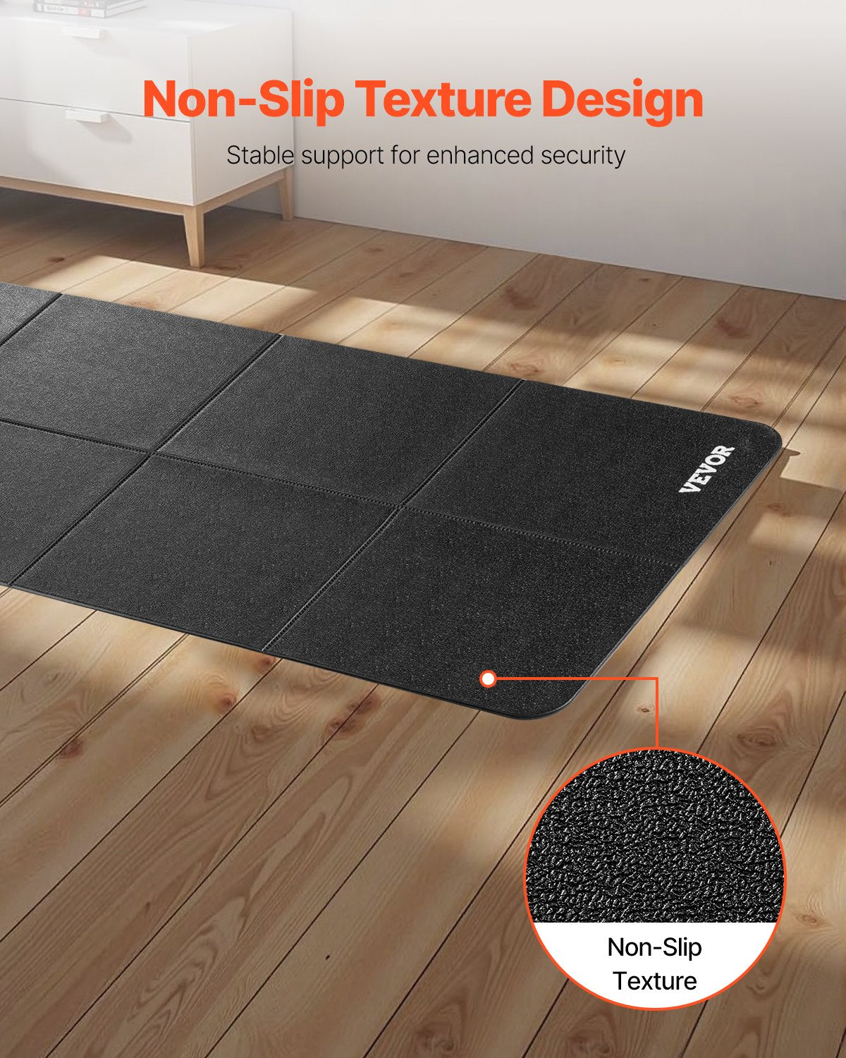 Foldable Walking Pad Treadmill Mat, 1/4" Thick, 24" x 68" Exercise Equipment Mat for Elliptical on Carpet Hardwood Floor, High Density PVC Floor Protector, Waterproof and Non-slip for Home Gym