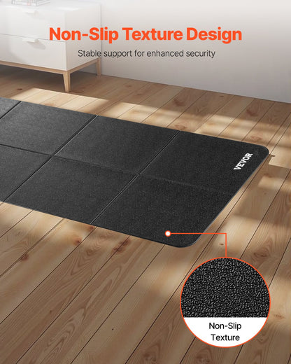 Foldable Walking Pad Treadmill Mat, 1/4" Thick, 24" x 68" Exercise Equipment Mat for Elliptical on Carpet Hardwood Floor, High Density PVC Floor Protector, Waterproof and Non-slip for Home Gym
