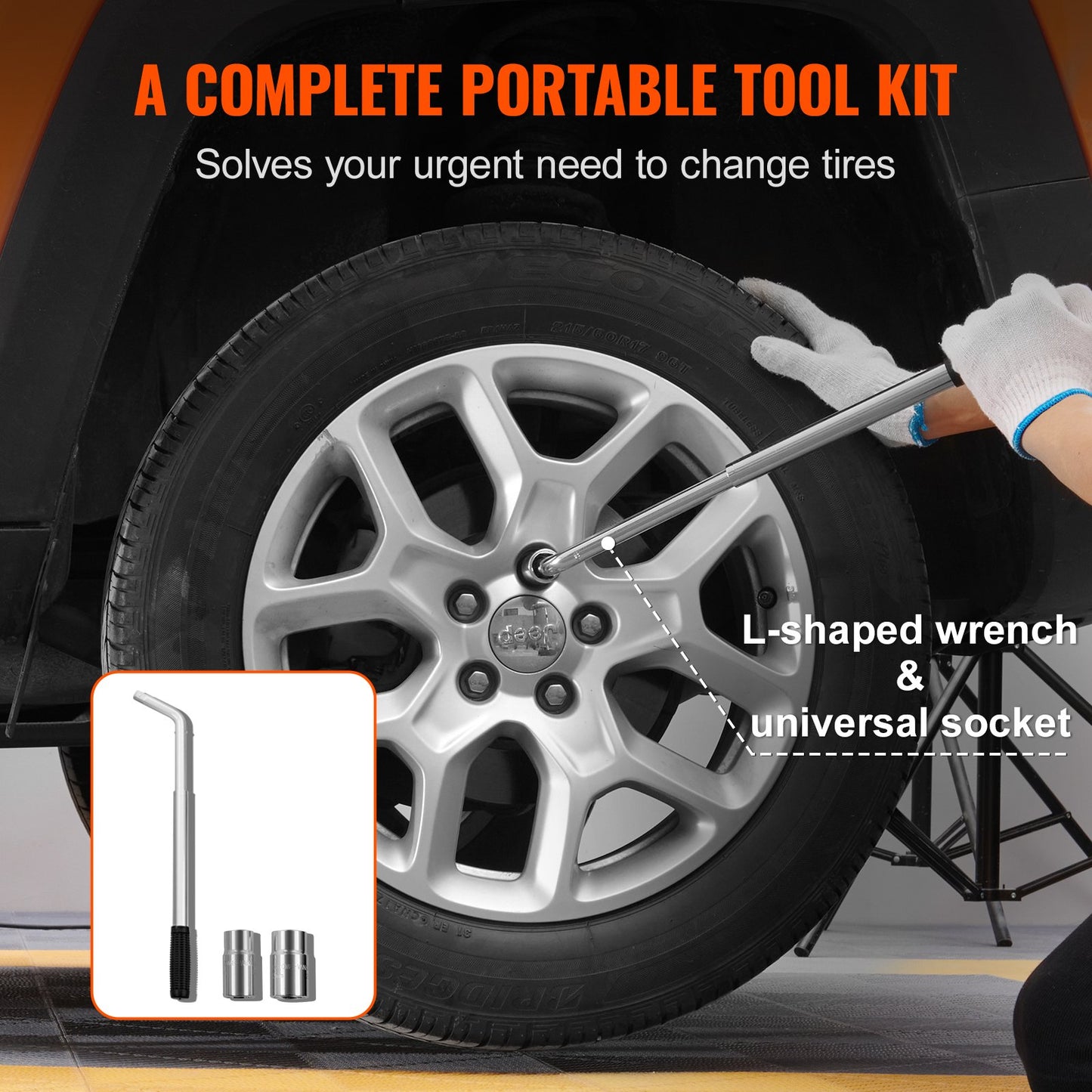 Scissor Jack, 2,5 Ton/5512 lbs Scissor Car Jack, 3,7"-17,1" Lifting Range Scissor Lift Jack med spärrhandtag och L-skiftnyckel, bärbar däckdomkraft för bilar Lastbilar Sedans MPVs