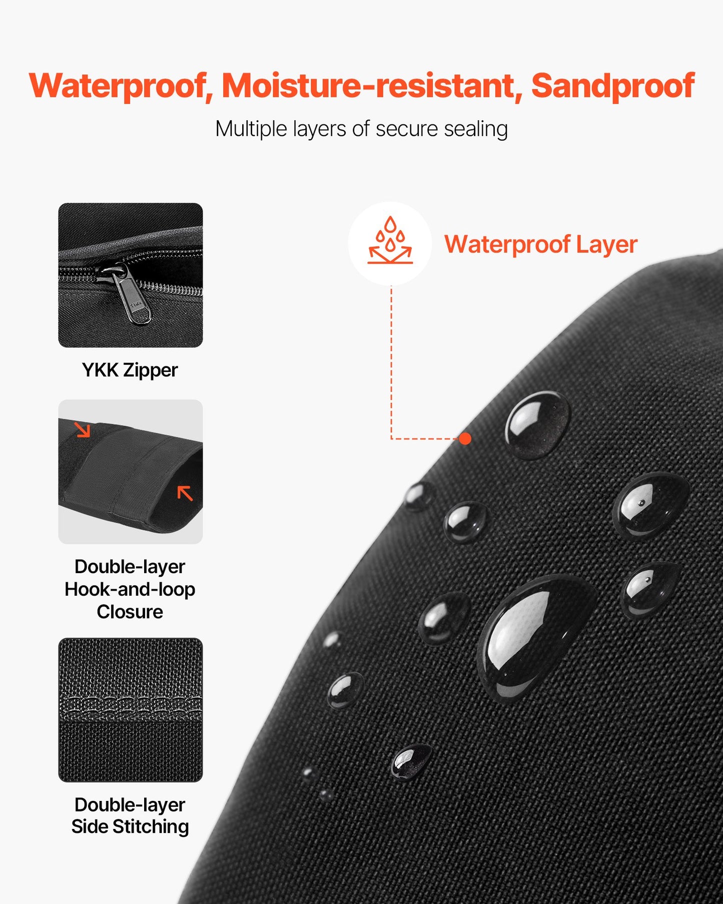 Workout Sandbag, Heavy Duty Workout Power Bags with Handles, 125-200 lbs Adjustable Slam Bag for Fitness Strength Weight Training Cross-Training, Home Gym Exercise, Black (Unfilled)