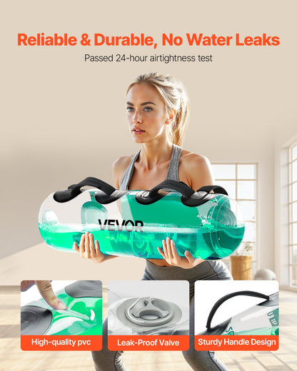 Water Weights Aqua Bag, Large Aqua Bags for Workout, 50 lbs Adjustable Portable Stability Fitness & Full Body Exercise Equipment, for Strength Core and Balance Training, Home Gym Exercise, Clear