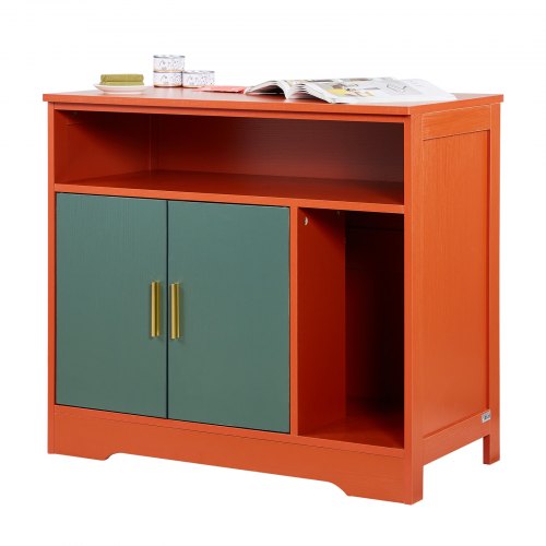 kattlåda, 79,2 cm dold kattlåda med hylla och förvaring, modernt inomhusbadrum för katter, sidobord i trä för katthus, passar de flesta kattlådor, röd och grön |  EU