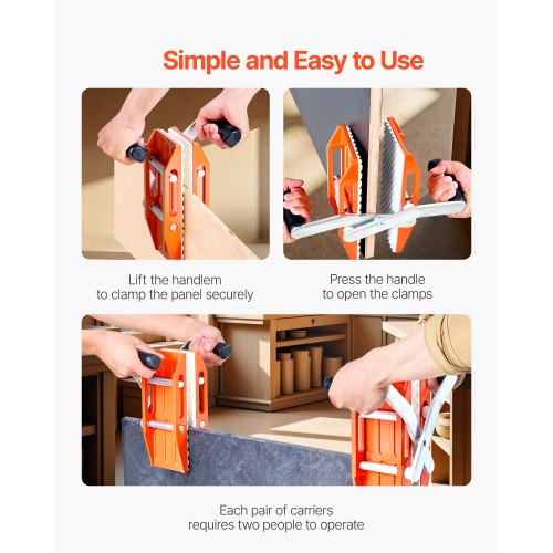 Double-Handed Stone Carrier Clamps 660 lbs Granite Panel Carrier