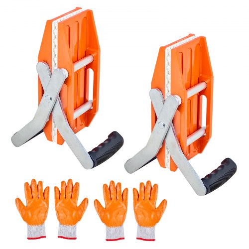 Double Handed Stone Carrying Clamps, 660 lbs Load Capacity, 2 Pack Granite Panel Carriers Lifting Tools with Rubber-lined (0-2.36 Inches), Heavy Duty lifting Clamps for Plywood, Glass, Granite