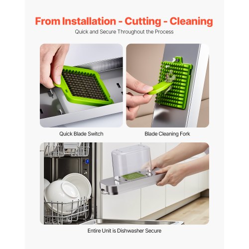 Grönsakshackare Mat Grönsaksskärare 3 Blad Lökskärare med Behållare