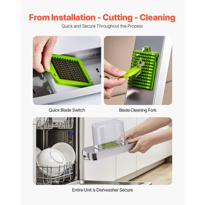 Grönsakshackare Mat Grönsaksskärare 3 Blad Lökskärare med Behållare