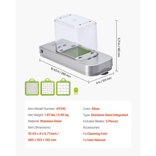 Grönsakshackare Mat Grönsaksskärare 3 Blad Lökskärare med Behållare