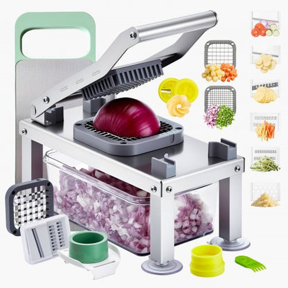 Vegetable Chopper Mandoline Slicer, All-in-1 Food Veggie Cutter with 9 Stainless Steel Blades, Cheese Grater Onion Potato Dicer with Container,Salad Spiralizer Kitchen Gadgets&Essentials