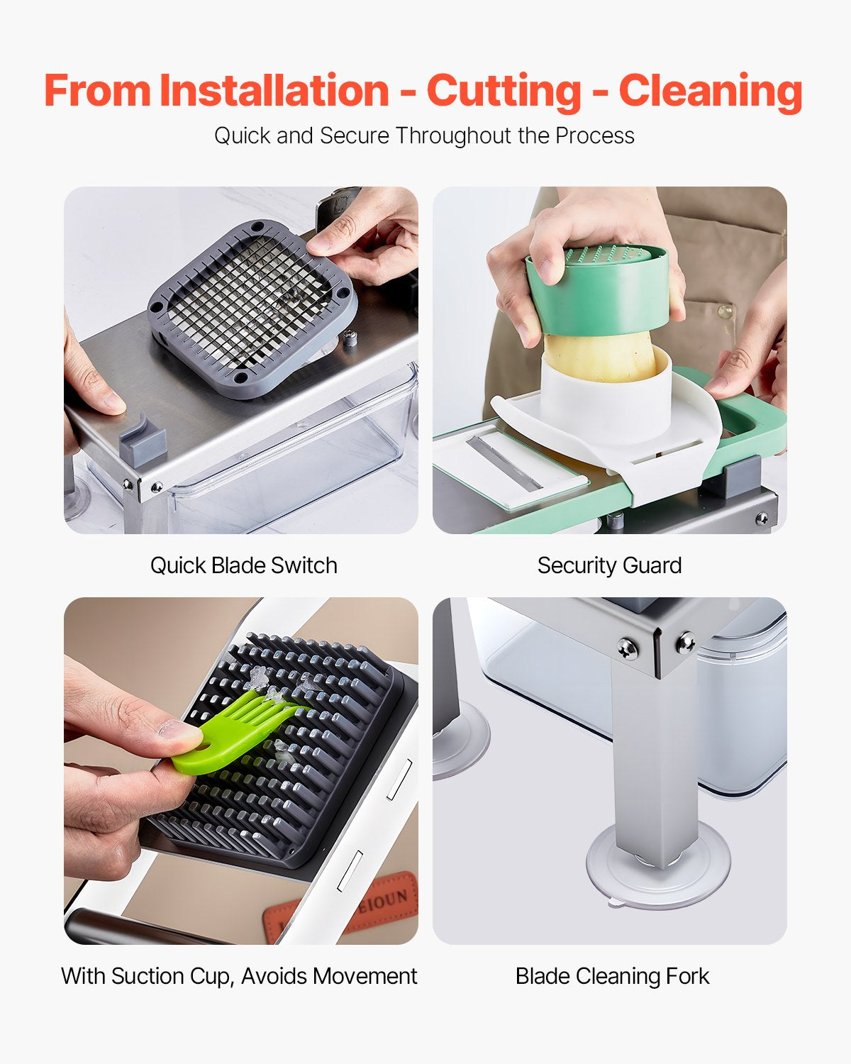 Vegetable Chopper Mandoline Slicer, All-in-1 Food Veggie Cutter with 9 Stainless Steel Blades, Cheese Grater Onion Potato Dicer with Container,Salad Spiralizer Kitchen Gadgets&Essentials