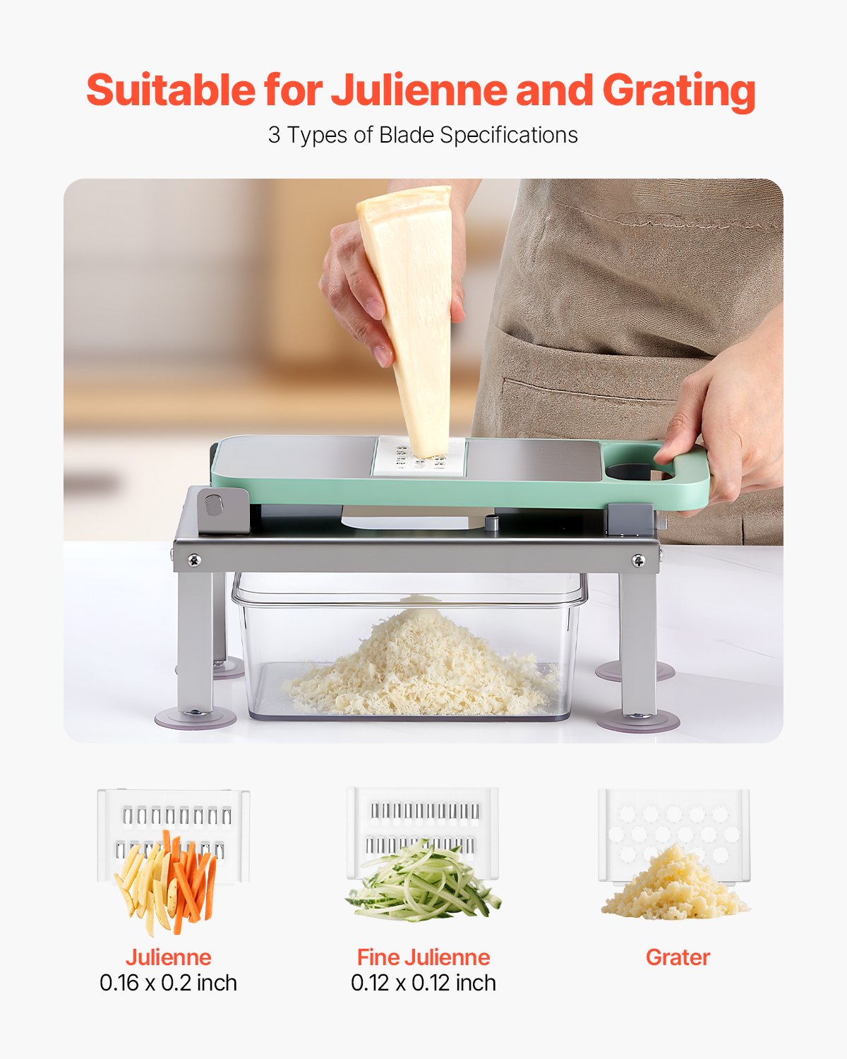 Vegetable Chopper Mandoline Slicer, All-in-1 Food Veggie Cutter with 9 Stainless Steel Blades, Cheese Grater Onion Potato Dicer with Container,Salad Spiralizer Kitchen Gadgets&Essentials