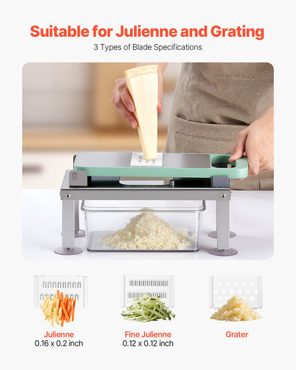 Vegetable Chopper Mandoline Slicer, All-in-1 Food Veggie Cutter with 9 Stainless Steel Blades, Cheese Grater Onion Potato Dicer with Container,Salad Spiralizer Kitchen Gadgets&Essentials