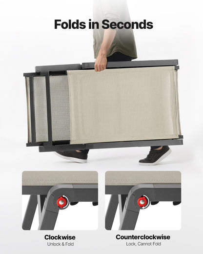 Outdoor Chaise Lounge Chair, 400 lbs Weight Capacity, Foldable Sun Tanning Chair, 5 Adjustable Positions, Easy Assembly, Heavy Duty Aluminum Pool Recliner Lounge Chairs, for Beach Yard Patio