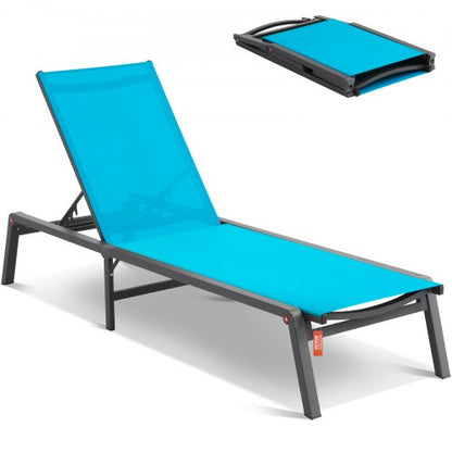 Chaise Lounge Chair Outdoor Patio Lounge Chair with Adjustable 5-Position