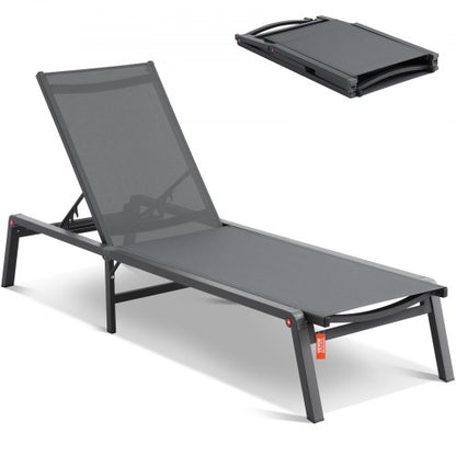 Chaise Lounge Chair Outdoor Patio Lounge Chair with Adjustable 5-Position