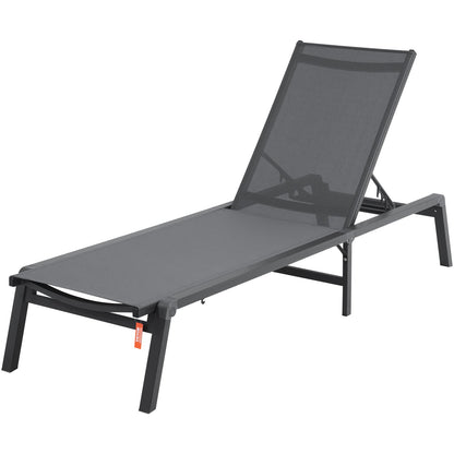 Chaiselongue-Stuhl, Terrassen-Loungesessel, 5-fach verstellbar, 2 Stück