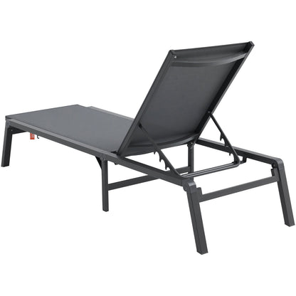 Chaiselongue-Stuhl, Terrassen-Loungesessel, 5-fach verstellbar, 2 Stück