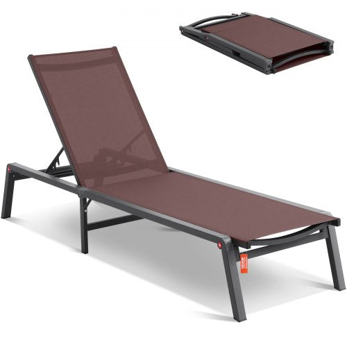 Chaise Lounge Chair Outdoor Patio Lounge Chair with Adjustable 5-Position