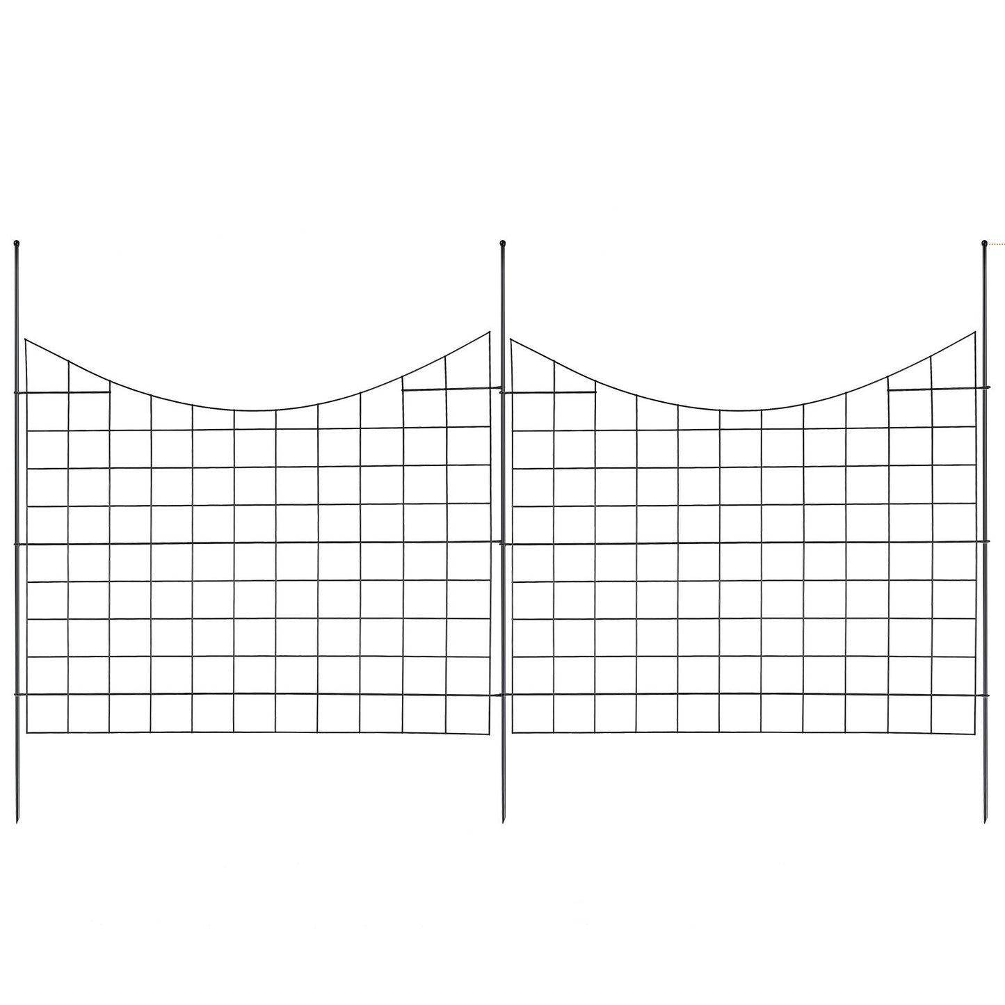 Garden Fence, No Dig Fence 36.6''(H)x29.5''(L) Animal Barrier Fence, Decorative Underground Garden Fence with 2.5 Inch Spike Spacing, Metal Dog Fence for Yard and Patio, 5-Pack