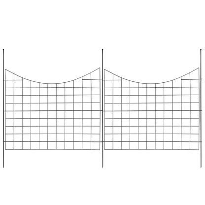 Garden Fence, No Dig Fence 36.6''(H)x29.5''(L) Animal Barrier Fence, Decorative Underground Garden Fence with 2.5 Inch Spike Spacing, Metal Dog Fence for Yard and Patio, 5-Pack