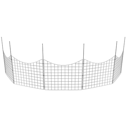 Garden Fence, No Dig Fence 36.6''(H)x29.5''(L) Animal Barrier Fence, Decorative Underground Garden Fence with 2.5 Inch Spike Spacing, Metal Dog Fence for Yard and Patio, 5-Pack