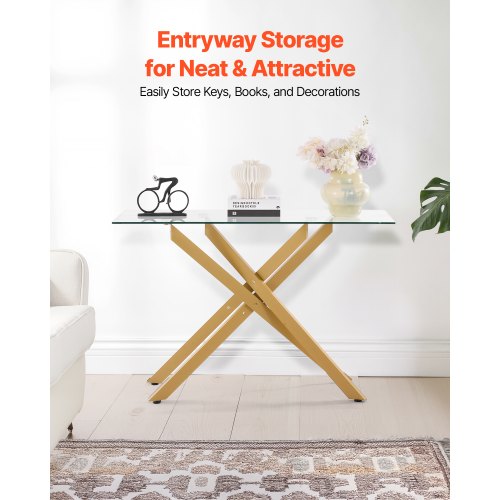 Glass coffee table Rectangular coffee table with glass top and cross legs