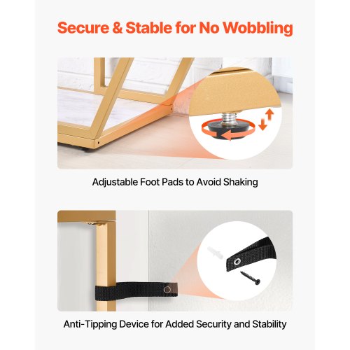 3-stufiger Marmor-Konsolentisch, moderner goldener geometrischer großer Konsolentisch