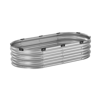 Metall-Hochbeet für den Garten, 1,2 x 6 x 3 m, verzinkter Pflanzkasten für den Außenbereich, silberfarben