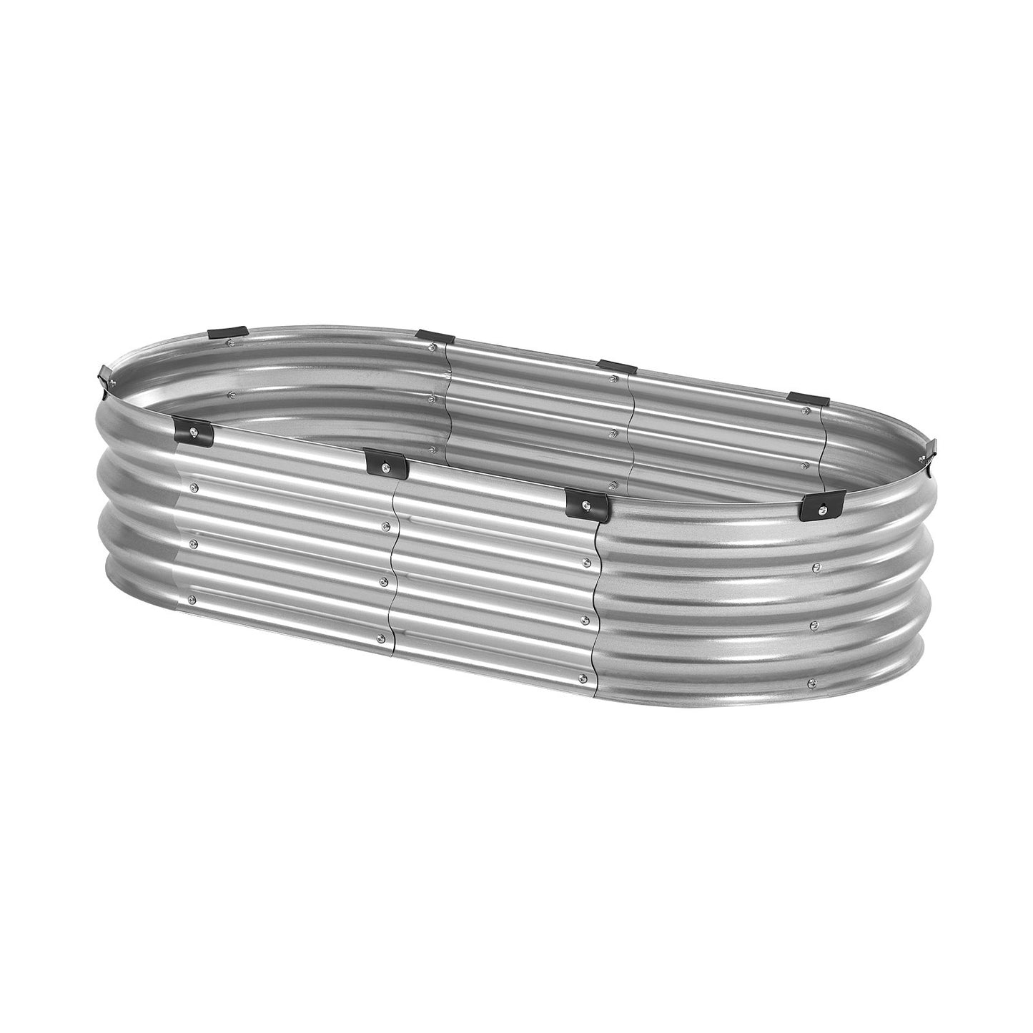 Metall-Hochbeet für den Garten, 1,2 x 6 x 3 m, verzinkter Pflanzkasten für den Außenbereich, silberfarben